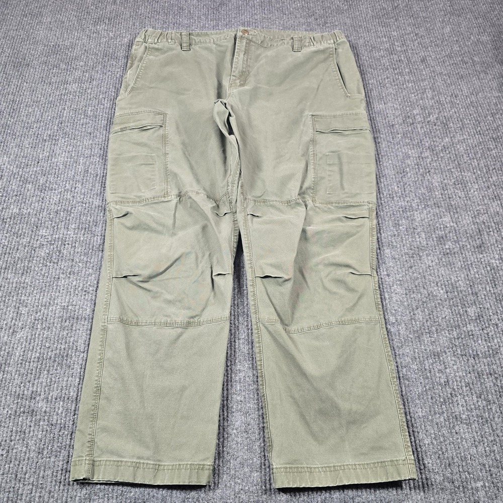 Vertx Cargo Pants Mens 42x32 Green Stretch Canvas Relaxed Fit Utility Work 40x29